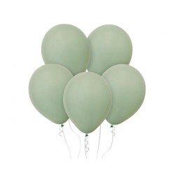 Lateksowe klasyczne Balony Beauty&Charm, pastelowe szaro-zielone 12"/ 10 szt.