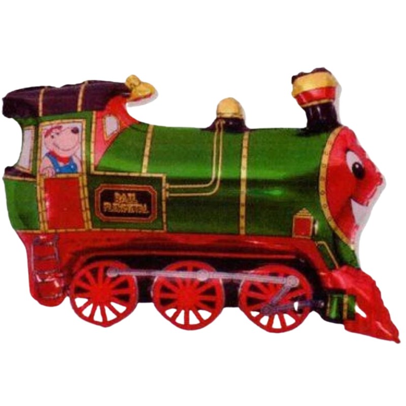 Foliowy balon zielony w kształcie "Pociągu" 14" - 35 cm. 1 szt.