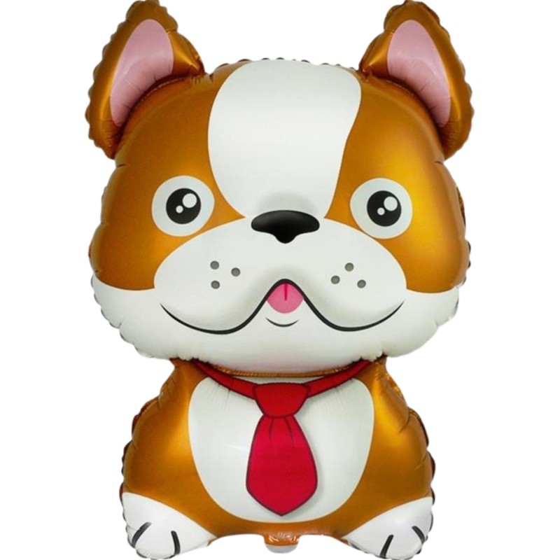 Foliowy balon brązowy w kształcie "Buldoga" 24" - 61 cm. 1 szt.