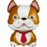 Foliowy balon brązowy w kształcie "Buldoga" 24" - 61 cm. 1 szt.