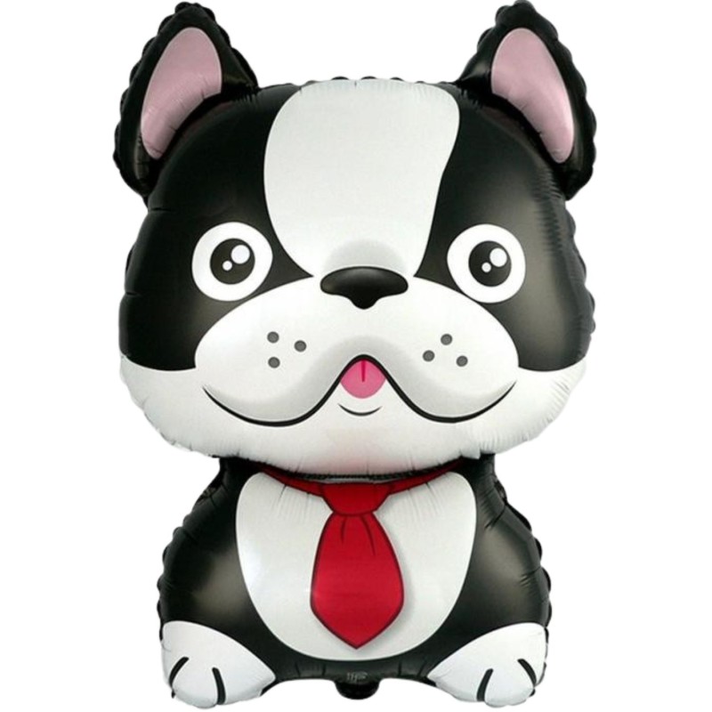 Foliowy balon czarny w kształcie "Buldoga" 24" - 61 cm. 1 szt.