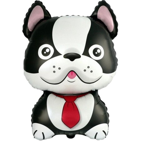 Foliowy balon czarny w kształcie "Buldoga" 24" - 61 cm. 1 szt.