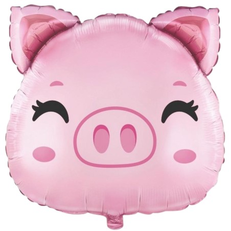 Foliowy balon różowy w kształcie "Świnki" 24" - 61 cm. 1 szt.