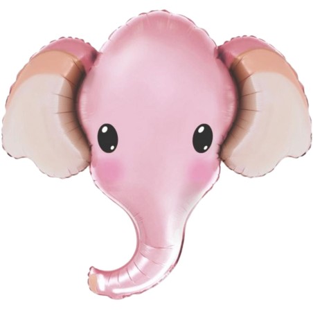 Foliowy balon różowy w kształcie "Słonia" 24" - 61 cm. 1 szt. (pakowany)