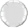 Foliowy srebrny Balon okrągły 9" QL CIR - 1 szt.