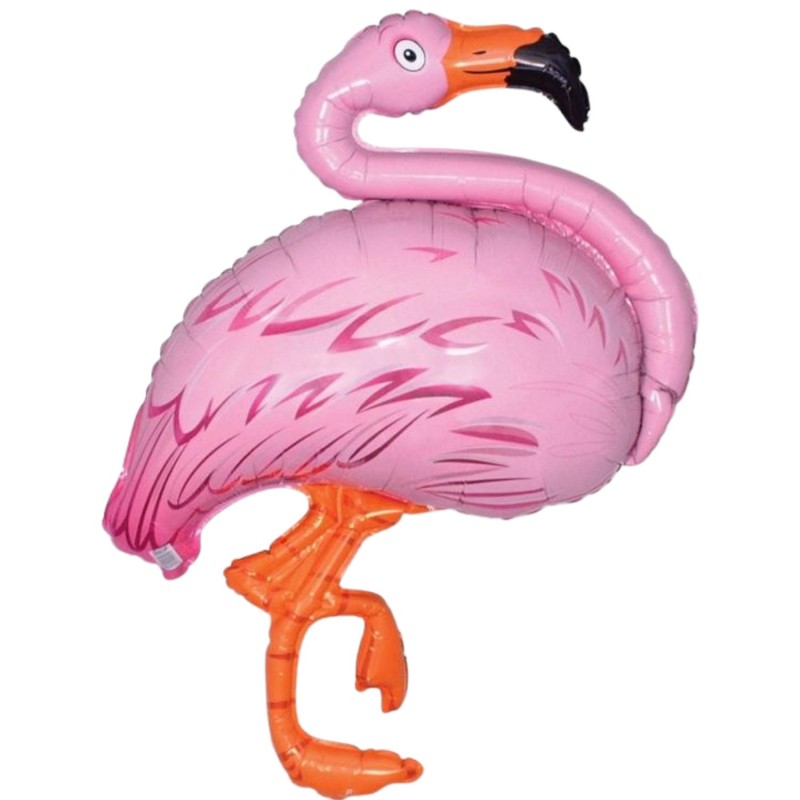 Foliowy balon żółty w kształcie "Flaminga" 24" - 61 cm. 1 szt. (pakowany)