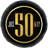 Okrągły czarno złoty Balon foliowy Już 50-ka?, 18" 1 szt.