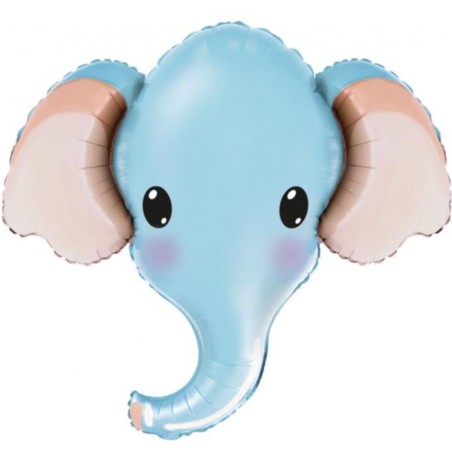 Foliowy balon niebieski w kształcie "Słonia" 24" - 61 cm. 1 szt. (pakowany)