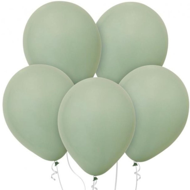 Lateksowe klasyczne Balony Beauty&Charm, pastelowe szaro-zielone 12"/ 10 szt.