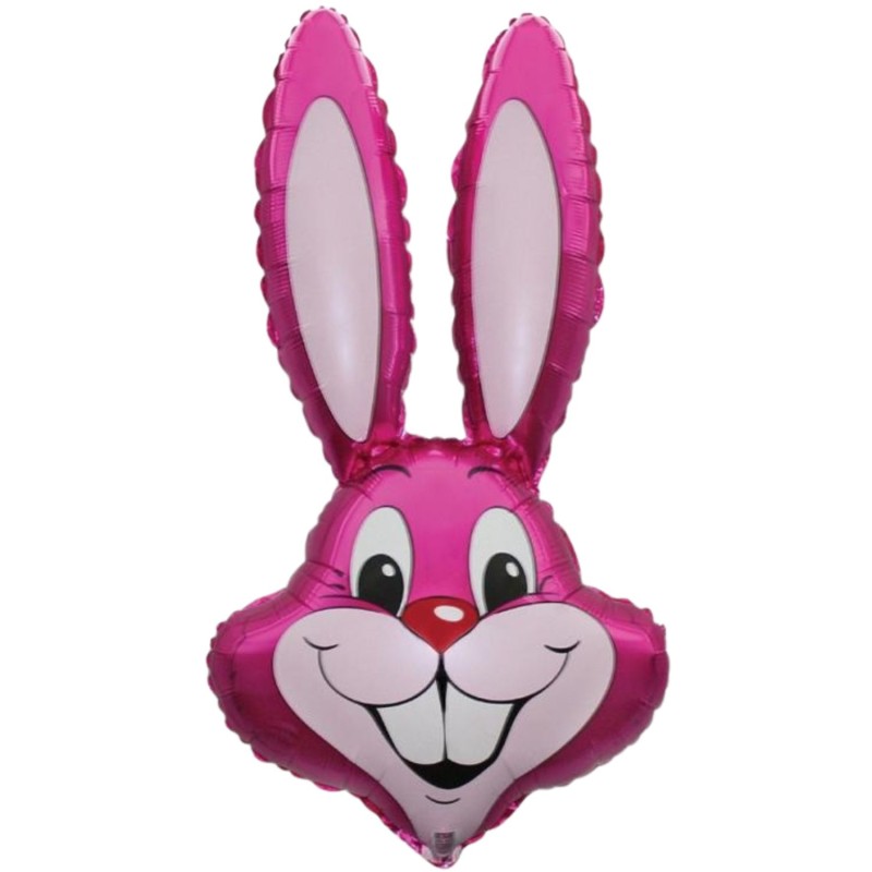 Foliowy balon różowy w kształcie "Królika" 24" - 61 cm. 1 szt.