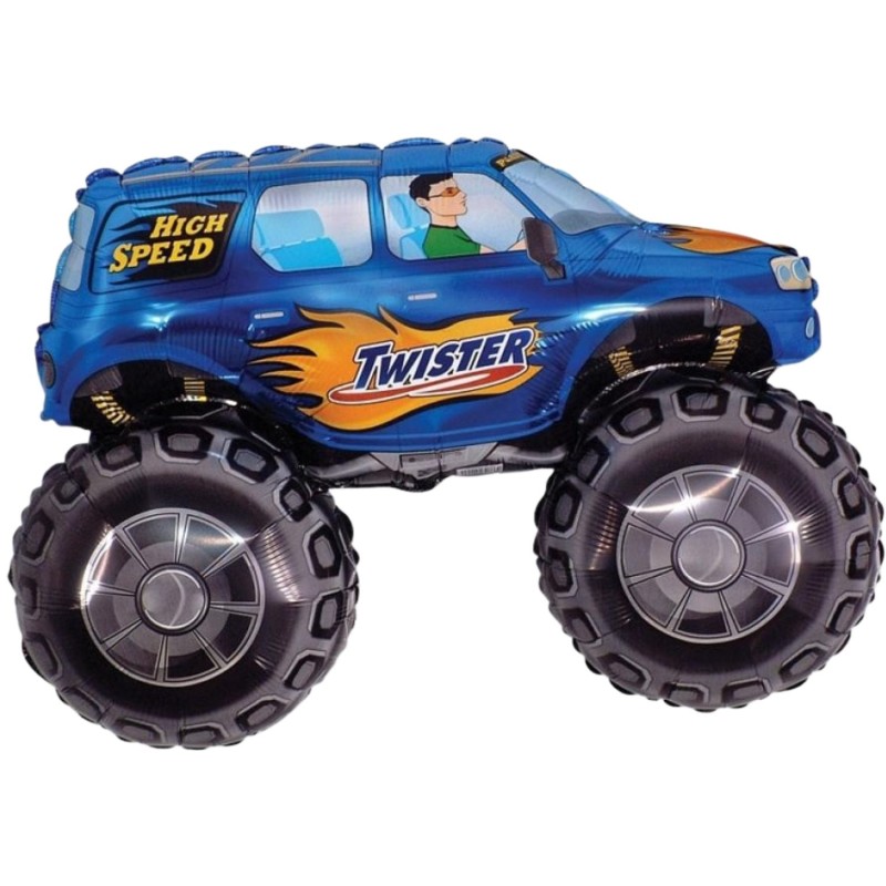 Foliowy balon niebieski w kształcie "Samochód TWISTER" 24" - 61 cm. 1 szt.