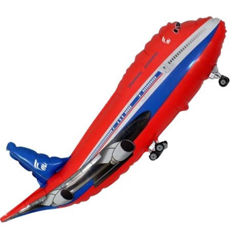 Foliowy balon czerwony w kształcie "Samolotu" 24" - 61 cm. 1 szt.