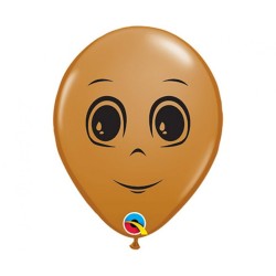 Lateksowe Balony brązowy z nadru. twarz męska 6" - 15 cm / 100 szt.