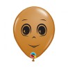Lateksowe Balony brązowy z nadru. twarz męska 6" - 15 cm / 100 szt.