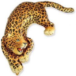 Foliowy balon czarno-żółty w kształcie "Dzikiego Lamparta" 24" - 61 cm. 1 szt. (pakowany)