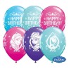Balon QL 11" z nadr. "Frozen Happy Birthday ", pastel mix specjalny / 25 szt.