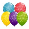 Lateksowe Balony kolorowe z napis. "Happy Birthday" 11" - 28 cm / 25 szt.