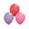 Lateksowe Balony kolorowe z nadru. tęcza i serca 11" - 28 cm / 25 szt.
