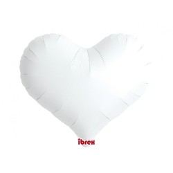 Balon foliowy biały w kształcie "serca" metalic, 18"- 46 cm / 5 szt.