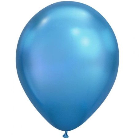 Klasyczne lateksowe Balony QL 11", chrom niebieski / 100 szt. 11"