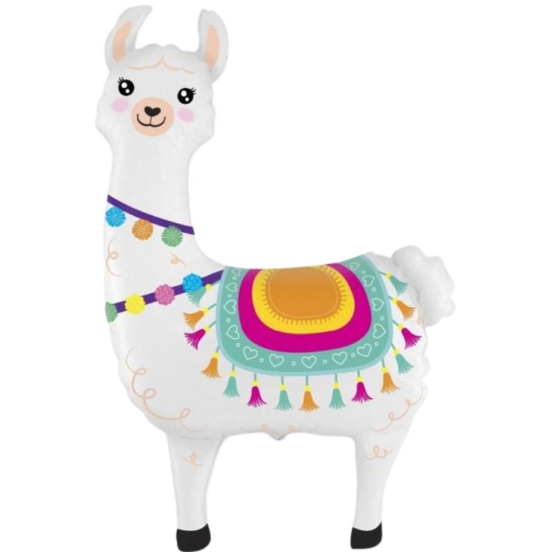 Kolorowy Balon foliowy 24" FX - Lama, pakowany 1 szt. 61 cm.