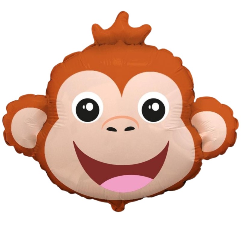 Kolorowy Balon foliowy 14" FX - Małpka (głowa) 1szt.