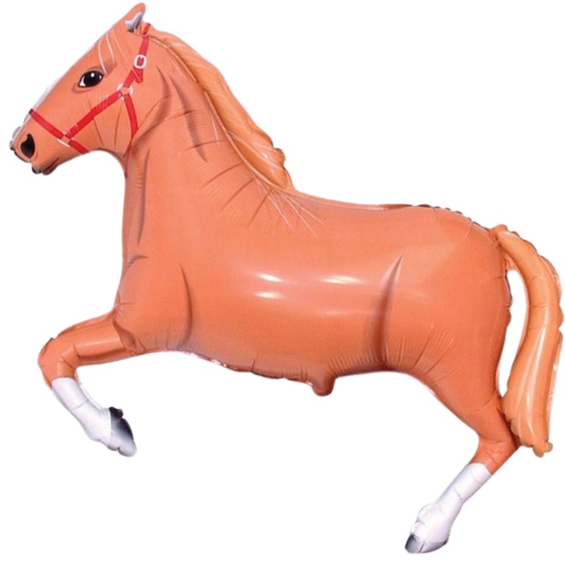 Kolorowy Balon foliowy 24" FX - "Konie w galopie" (brązowe) 1 szt.