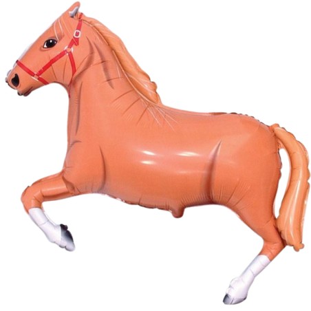 Kolorowy Balon foliowy 24" FX - "Konie w galopie" (brązowe) 1 szt.