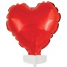 Kolorowy Balon foliowy 8 cm serce na patyczku, czerwone 1 szt.