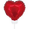 Kolorowy Balon foliowy "Serce", 11" czerwone, z patyczkiem i zaworem 1 szt.