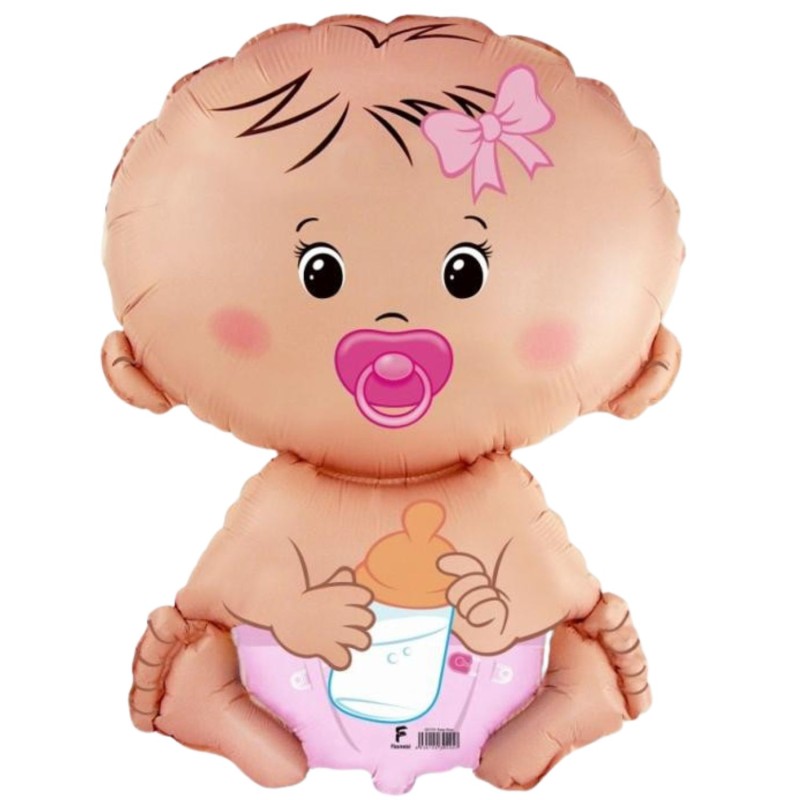 Kolorowy Balon foliowy 24" FX - "Bobas Dziewczynka" 1 szt. Baby Shover