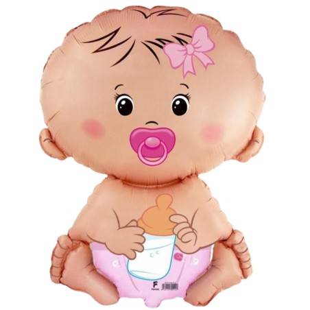Kolorowy Balon foliowy 24" FX - "Bobas Dziewczynka" 1 szt. Baby Shover