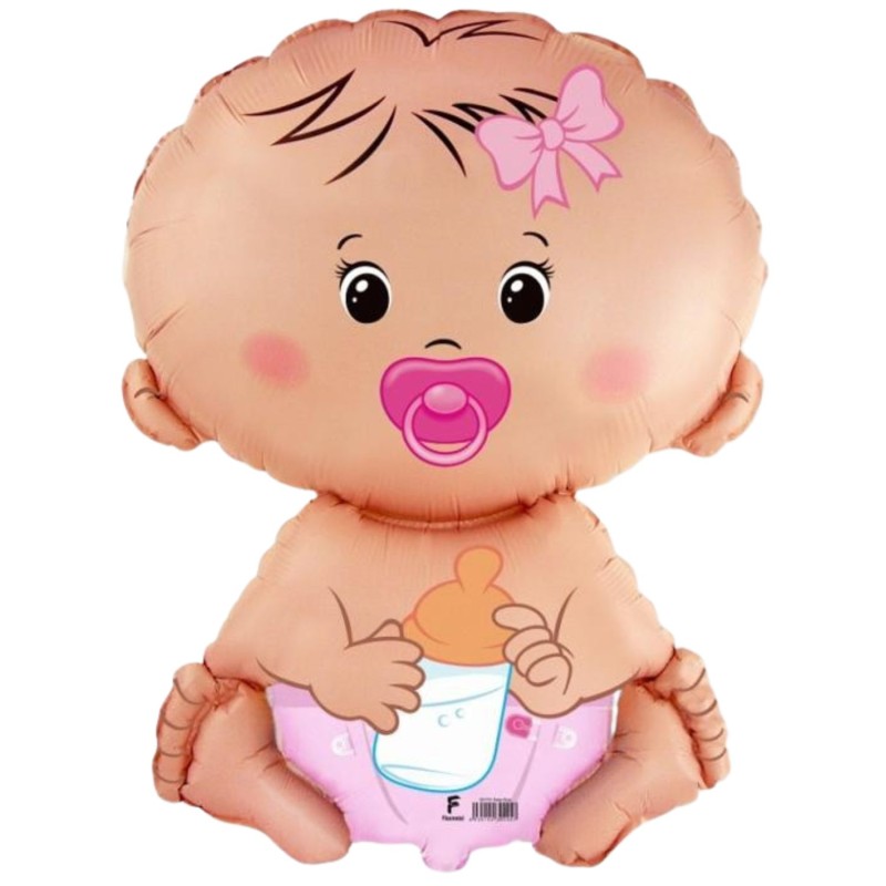 Kolorowy Balon foliowy 14" FX - "Bobas Dziewczynka" 1 szt. Baby Shover