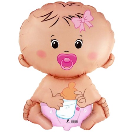 Kolorowy Balon foliowy 14" FX - "Bobas Dziewczynka" 1 szt. Baby Shover