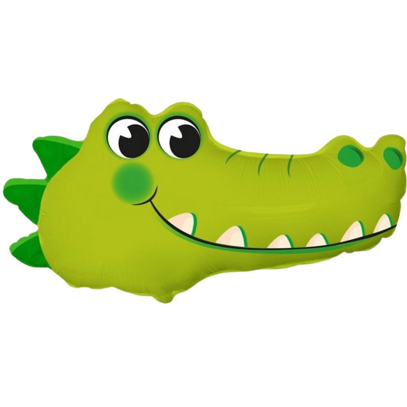Foliowy balon zielony w kształcie krokodyla 24" - 61 cm. 1 szt.