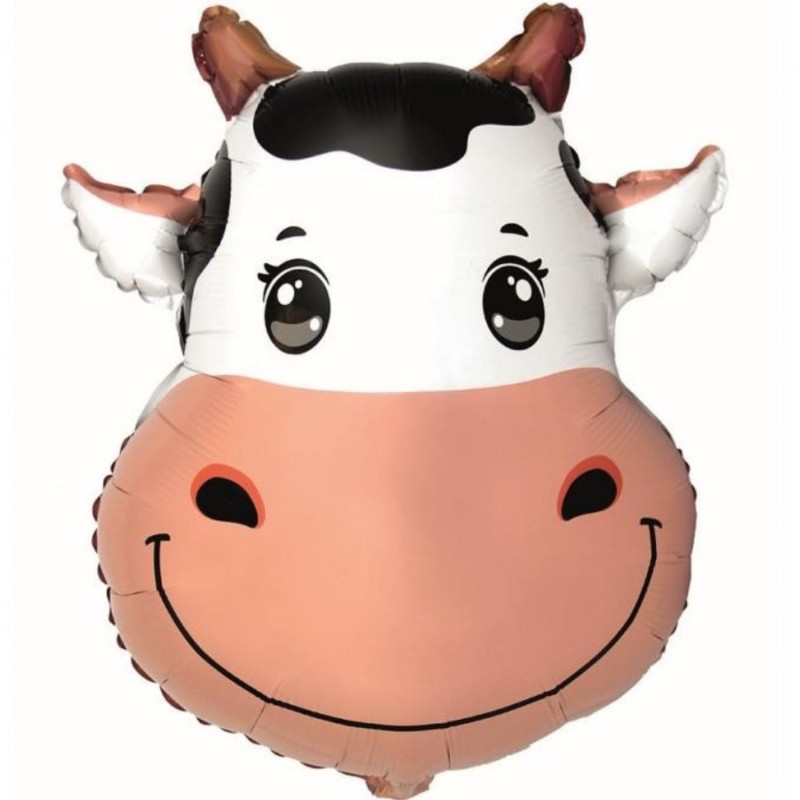 Foliowy balon zielony w kształcie krowy 24" - 61 cm. 1 szt. (pakowany)