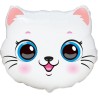 Foliowy balon biały w kształcie Kota 24" - 61 cm. 1 szt.
