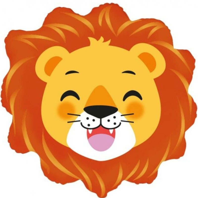 Foliowy balon biały w kształcie Lwa 24" - 61 cm. 1 szt. (pakowany)