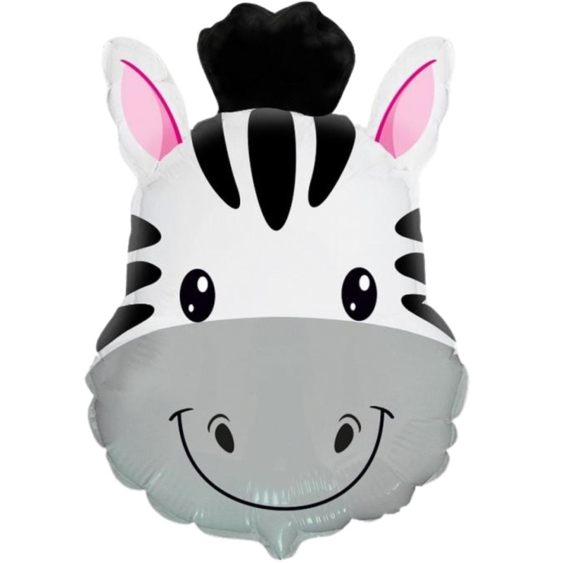 Foliowy balon biało-czarny w kształcie Zebry 24" - 61 cm. 1 szt.