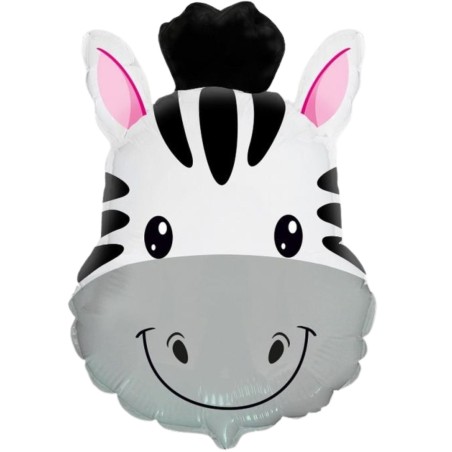 Foliowy balon biało-czarny w kształcie Zebry 24" - 61 cm. 1 szt.