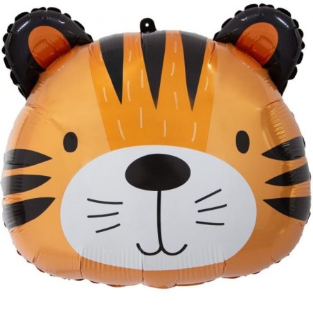 Kolorowy Balon foliowy Tygrys, 41x36 cm (głowa) 1 szt.