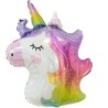 Kolorowy Balon foliowy Jednorożec (głowa), 60 cm, błyszczący 1 szt.