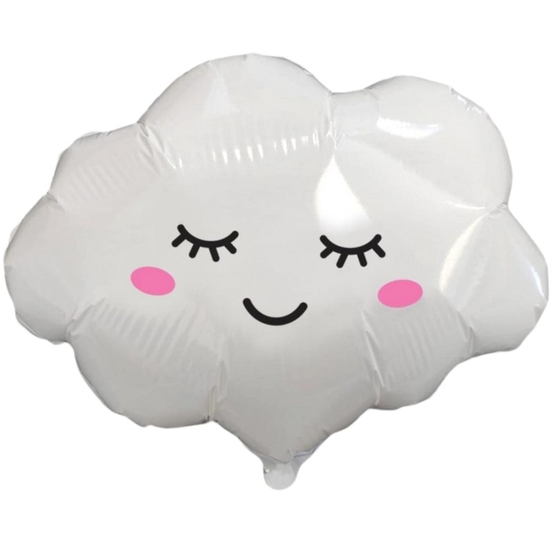 Foliowy balon biały w kształcie Chmurki 24" - 61 cm. 1 szt.