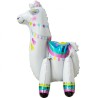 Kolorowy Balon foliowy Lama, 65 cm, biała, stojąca 1 szt.