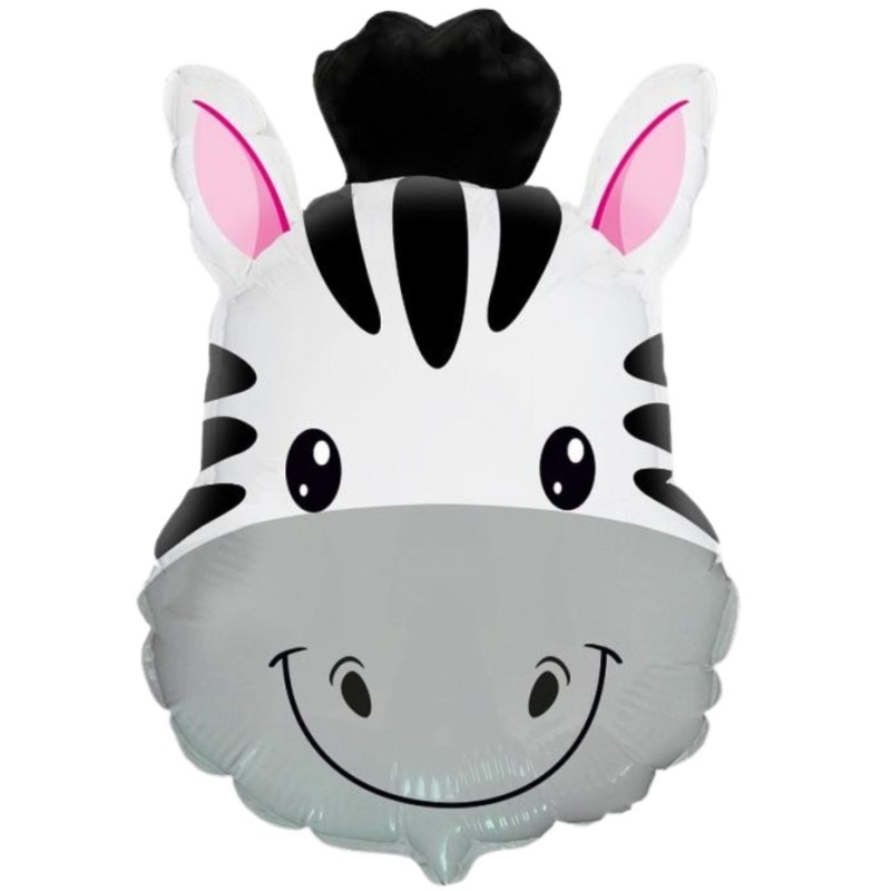 Kolorowy Balon foliowy 14" FX - Zebra (głowa) 1 szt. 35 cm.