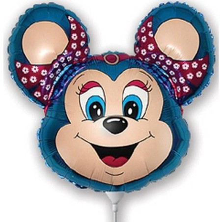 Kolorowy Balon foliowy na patyku 14" FX - "Babsy Mouse" (niebieska) 1 szt.