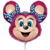 Kolorowy Balon foliowy na patyku 14" FX - "Babsy Mouse" (różowa) 1 szt.