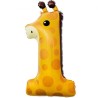 Balon foliowy pomarańczowa żyrafa Cyfra 1, 31"- 80 cm / 1 szt.