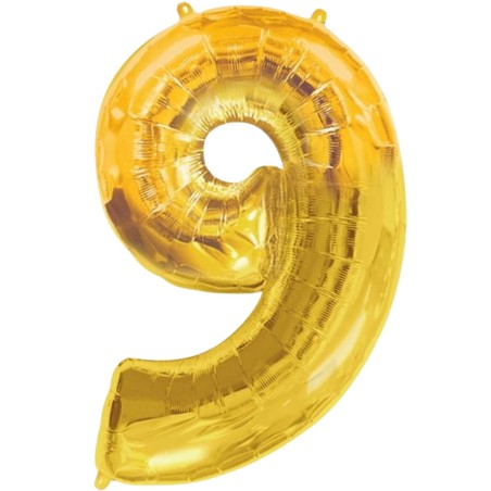 Balon foliowy złota Cyfra 0, 27"- 69 cm / 1 szt