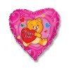 Foliowe Balony kolorowe z napisem "I love you"(Serca). 18"- 46 cm / 1 szt.